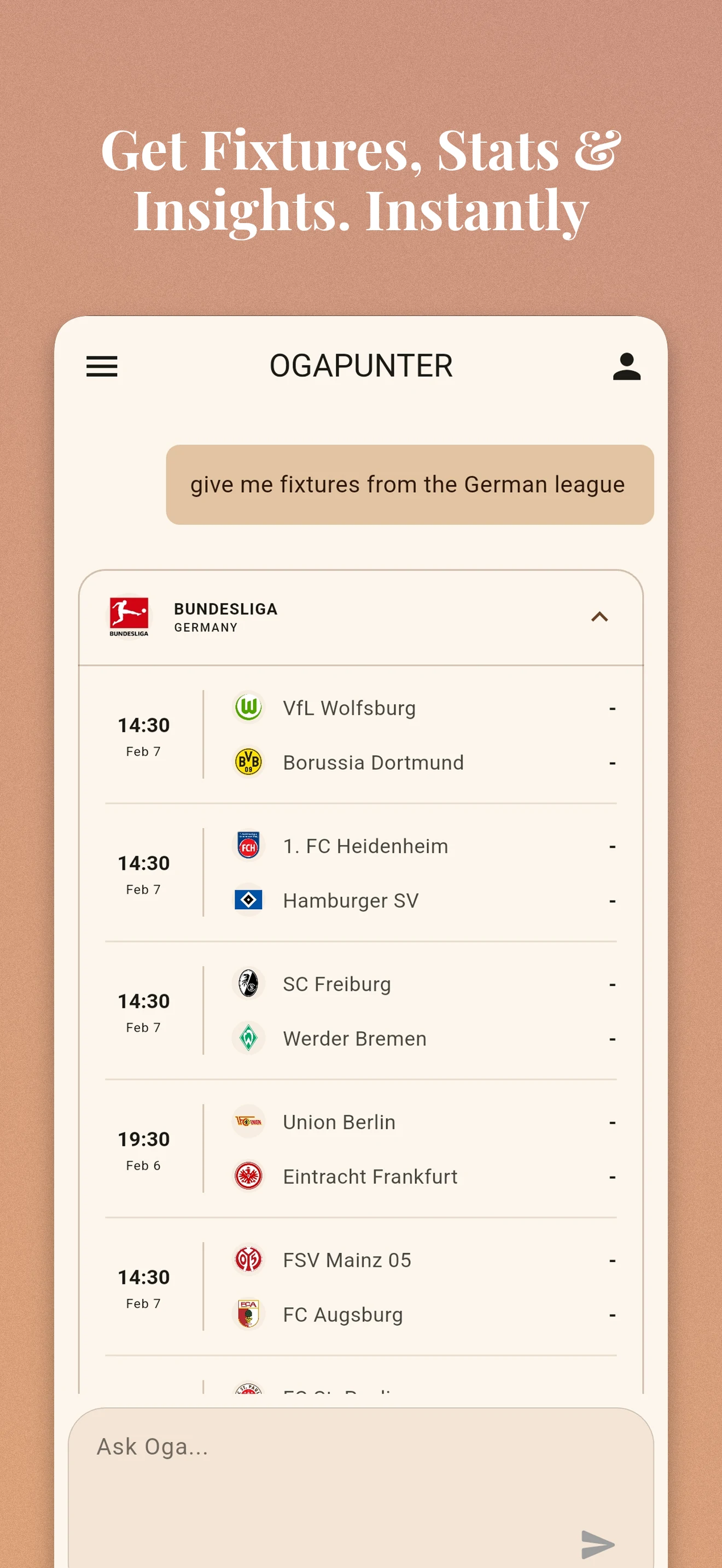 Oga - Football Prediction AI screenshot